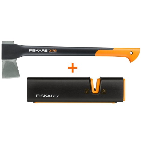 Rinkinys Fiskars kirvis X17 + galąstuvas Xsharp