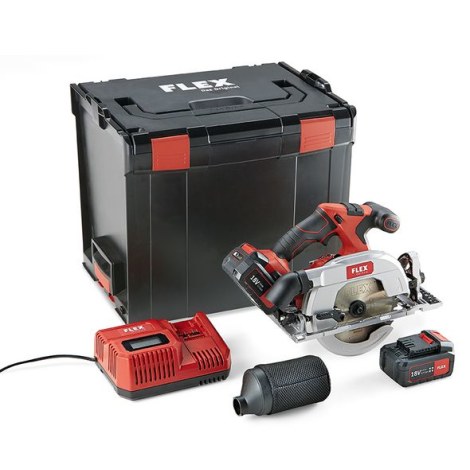 Akumuliatorinis diskinis pjūklas Flex CS 62 18.0-EC; 18 V; 2x5,0 Ah akum.