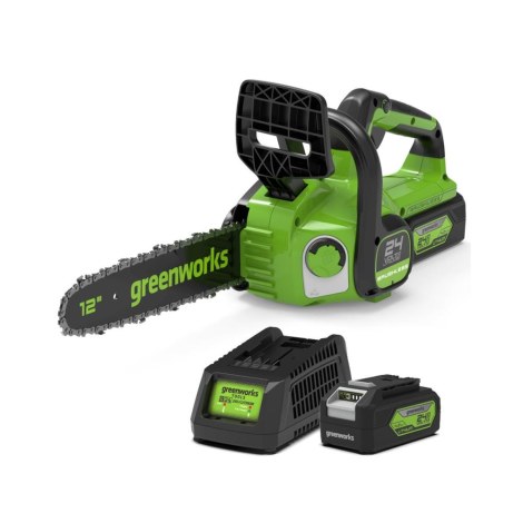 Grandininis pjūklas Greenworks GD24CS30K2; 24 V; 1x2,0 Ah; 30 cm juosta