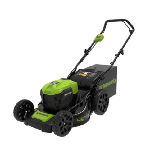 Akumuliatorinė savaeigė vejapjovė Greenworks GD40LM46SPK2x; 40 V; 2x2,0 Ah akum.