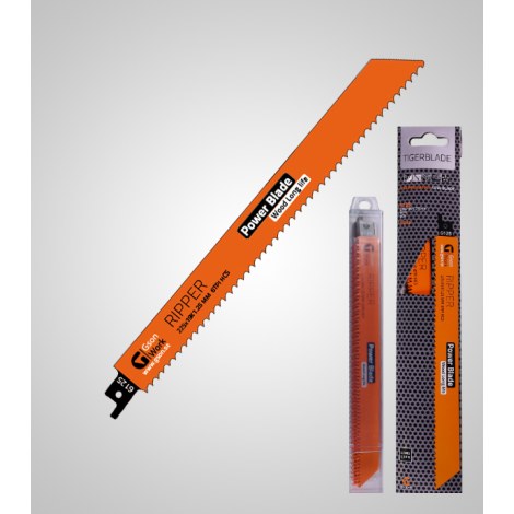Pjūkleliai tiesiniam pjūklui GSON Tigerblade Ripper Wood; 225x19x1,25 mm; 6 TPI; 5 vnt.
