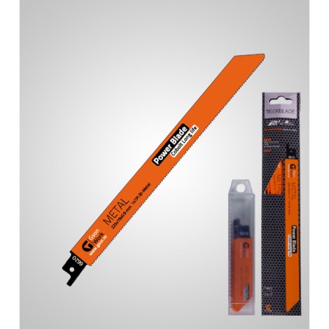 Pjūkleliai tiesiniam pjūklui GSON Tigerblade Metal 14; 225x19x0,9 mm; 14 TPI; 5 vnt.