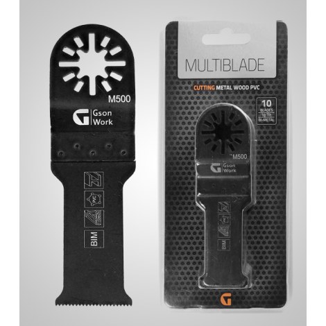 Įpjaunamasis pjūklelis GSON M500 Multiblade Bi-Metal; 28,5x53 mm; 10 vnt.