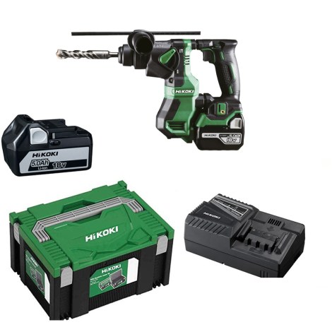 Perforatorius Hikoki DH18DPAWPZ; 1,3 J; SDS-plus; 18 V; 2x5,0 Ah akum.