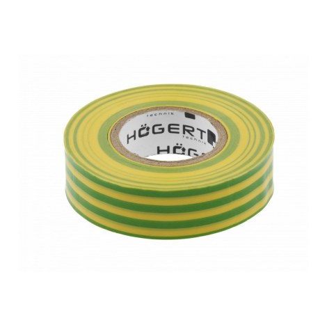 Izoliacinė juosta Hogert HT1P286; 0,13x19 mm; 20 m; žalia; geltona