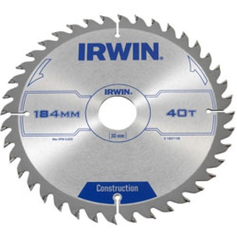 Pjovimo diskas medienai Irwin; 184x2,5x30,0 mm; Z40 