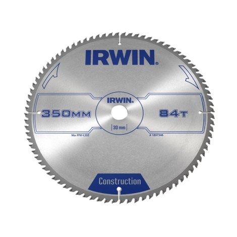 Pjovimo diskas medienai Irwin; 350x3,5x30,0 mm; Z84 