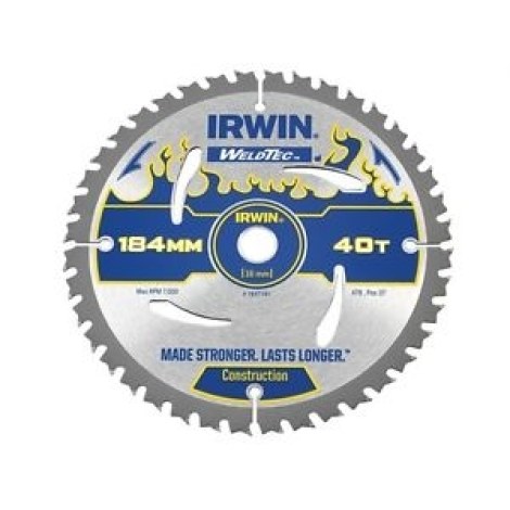 Pjovimo diskas medienai Irwin; 184x2,4x16,0 mm; Z40 