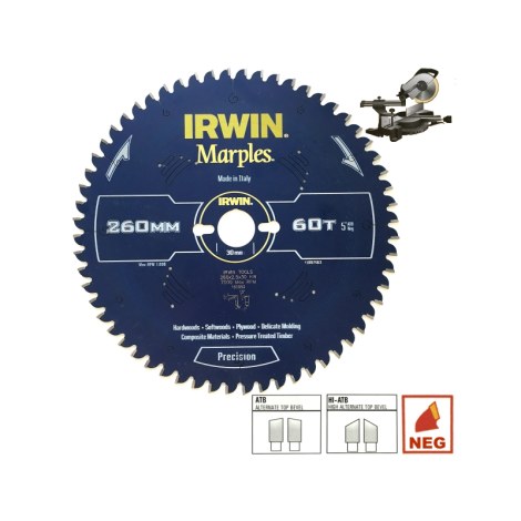 Pjovimo diskas medienai Irwin; 254x2,5x30,0 mm; Z48 