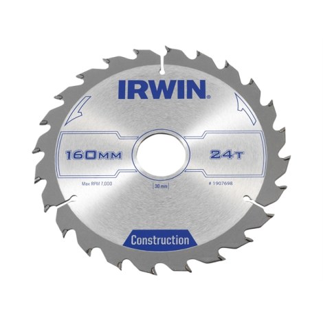 Pjovimo diskas medienai Irwin; 160x2,5x30,0 mm; Z24 
