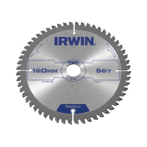 Pjovimo diskas aliuminiui Irwin; 160x2,5x20,0 mm; Z56; -6°  