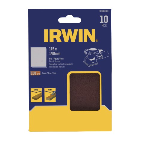 Šlifavimo popierius Irwin IW8083003; 140x115 mm; 10 vnt.