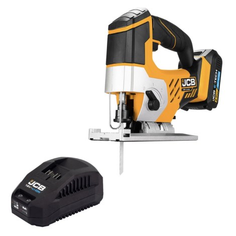 Akumuliatorinis siaurapjūklis JCB 18JS-2XB-E; 18 V; 1x2,0 Ah akum.