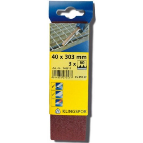Šlifavimo juosta Klingspor CS 310 XF; 13x457 mm; G120; 3 vnt.