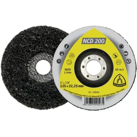 Veltinio diskas valymui Klingspor NCD 200; 125x22,23 mm; 5 vnt.