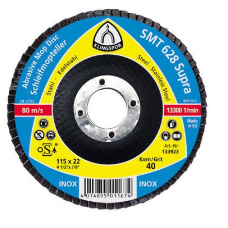 Vėduoklinis šlifavimo diskas Klingspor 322800; 125x22,23 mm; G120; 10 vnt.