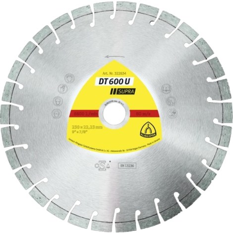 Deimantinis pjovimo diskas Klingspor DT 600 U Supra; 350x3x30,0 mm