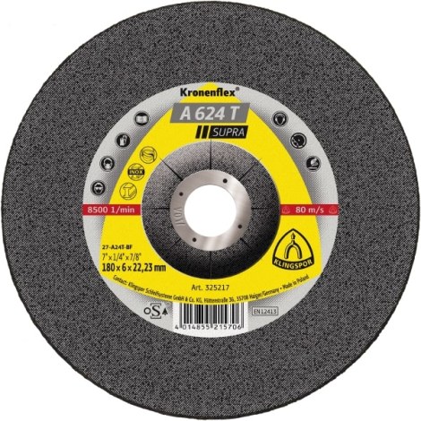 Šlifavimo diskas Klingspor A 624 T Supra; 230x6x22,23 mm; 10 vnt.