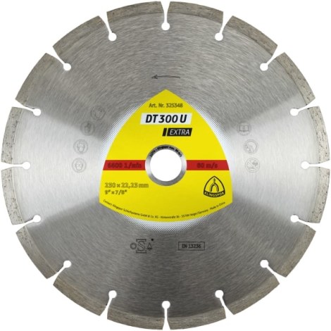 Deimantinis pjovimo diskas Klingspor DT 300 U Extra; 300x2,8x25,4 mm