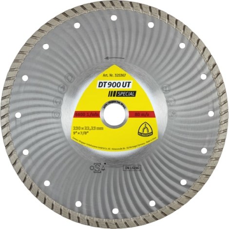 Deimantinis pjovimo diskas šlapiam pjovimui Klingspor DT 900 UT Special; 125x2,2x22,23 mm