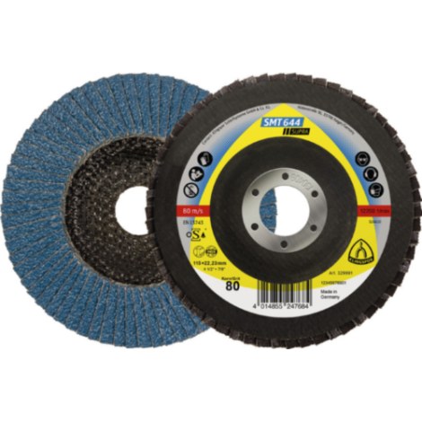 Vėduoklinis šlifavimo diskas Klingspor 329990; 115x22,23 mm; G60; 10 vnt.