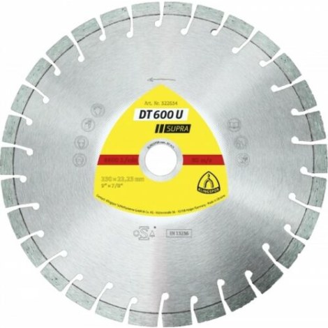 Deimantinis pjovimo diskas Klingspor DT 600 U Supra; 115x22,23 mm