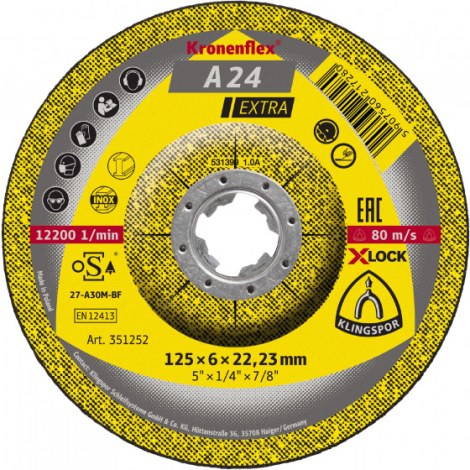 Šlifavimo diskas Klingspor A 24 Extra; 115x6 mm; 10 vnt.