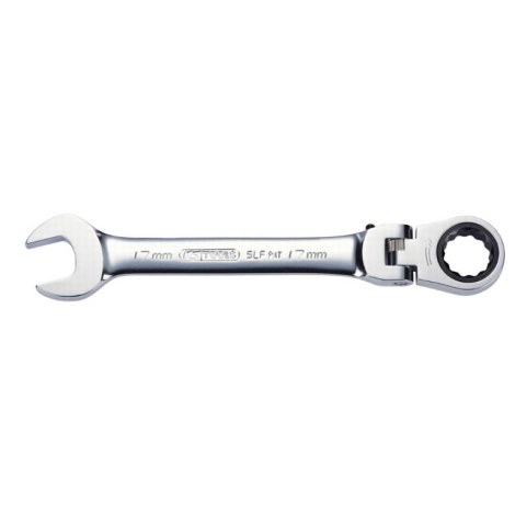 Kombinuotas raktas su terkšle KS Tools Gear+Flex; 19 mm 
