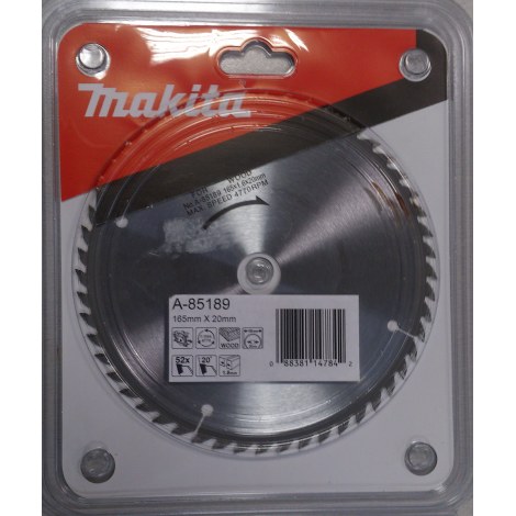 Pjovimo diskas medienai Makita; 165x1,6x20,0 mm; Z52; 20°  
