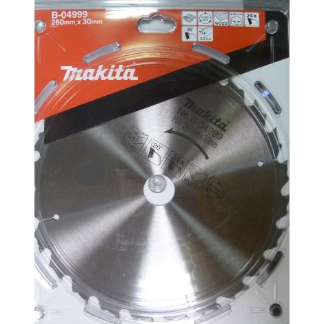 Pjovimo diskas medienai Makita; 260x2,3x30,0 mm; Z24; 20°  