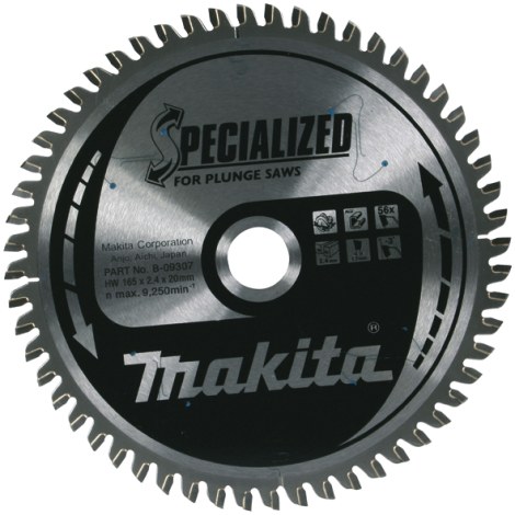 Pjovimo diskas aliuminiui Makita; 165x2,4x20,0 mm; Z56; 5°  