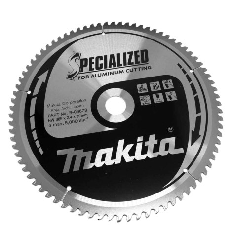 Pjovimo diskas aliuminiui Makita Specialized; 300x2,4x30 mm; 80T; 5° 