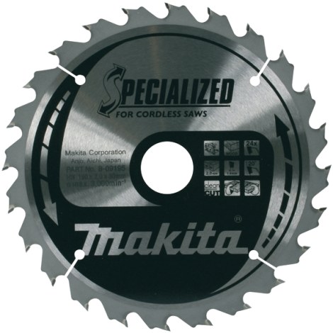 Pjovimo diskas medienai Makita; 190x1,9x20,0 mm; Z24; -18° 