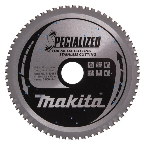 Pjovimo diskas Makita B-33984; 185x30 mm; Z64; 0°