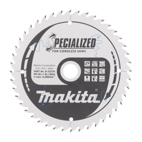 Pjovimo diskas medienai Makita SPECIALIZED; 165x1,45x20,0 mm; Z44; 23°  