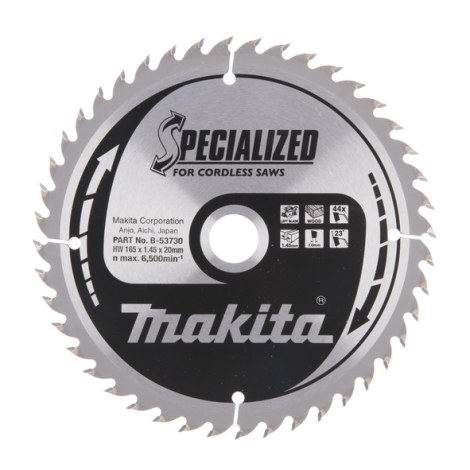 Pjovimo diskas medienai Makita; 165x2x20,0 mm; Z44; 18° 