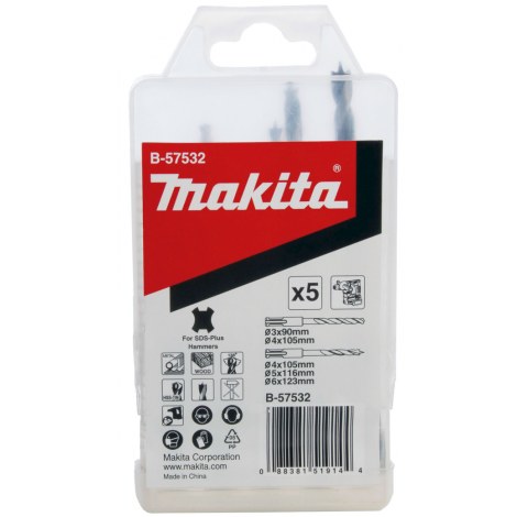 Universalių grąžtų komplektas Makita B-57532; 5 vnt.