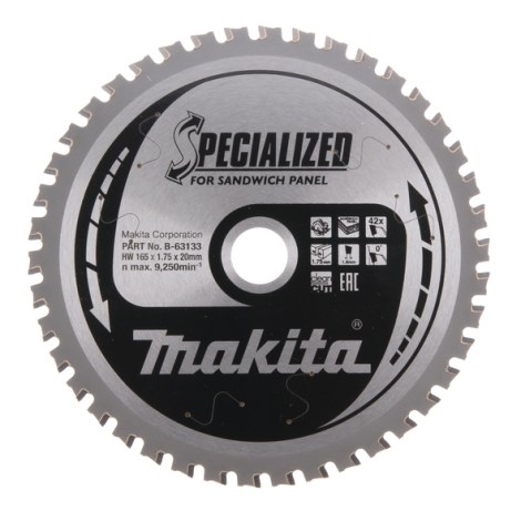 Pjovimo diskas Makita; 165x1,75x20,0 mm; Z42; 0°