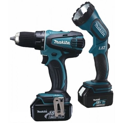 Suktuvas-gręžtuvas Makita BDF456RFLE; 18 V; 2x3,0 Ah akum. + prožektorius BML185