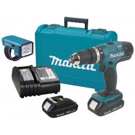 Smūginis suktuvas-gręžtuvas Makita BHP453SHLE; 18 V; 2x1,3 Ah akum. + Prožektorius