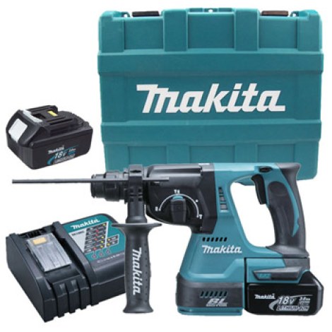 Akum. perforatorius Makita BHR242RFE; 2 J; SDS-plus; 18 V; 2x3,0 Ah akum.