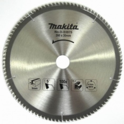 Pjovimo diskas aliuminiui Makita; 260x2x30,0 mm; Z100; 5°  