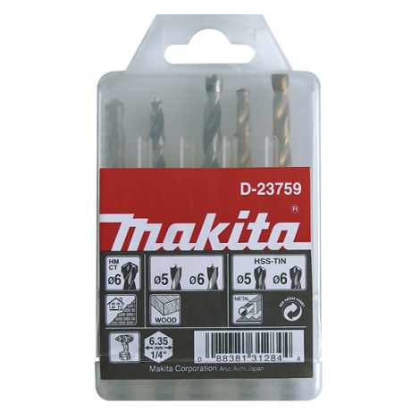 Grąžtų rinkinys Makita; 5/6 mm; 5 vnt.