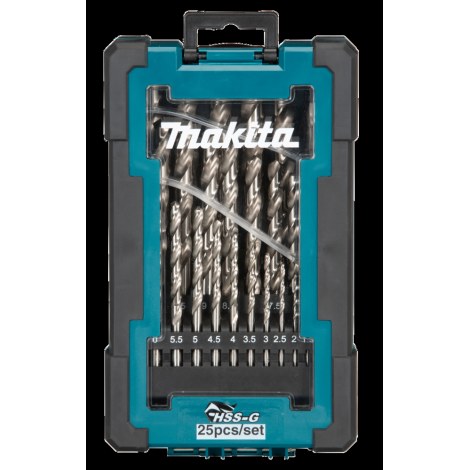Grąžtų komplektas metalui Makita D-67555 HSS-G; 1-13 mm; 25 vnt.