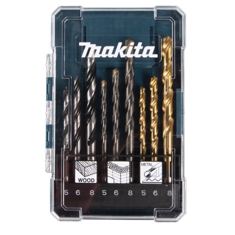 Grąžtų komplektas Makita D-71962; 5/6/8 mm; 9 vnt.