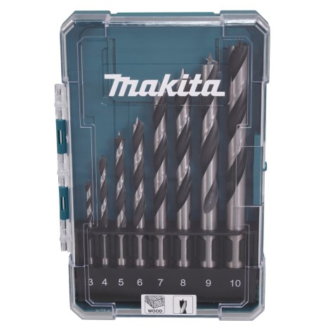 Grąžtų komplektas medienai Makita D-77257; 3-10 mm; 8 vnt.