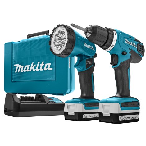 Suktuvas-gręžtuvas Makita DF347DWLE; 14,4 V; 2x1,3 Ah akum.