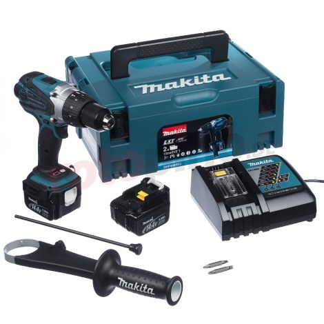 Smūginis suktuvas-gręžtuvas Makita DHP448RFJ; 14,4 V; 2x3,0 Ah akum.