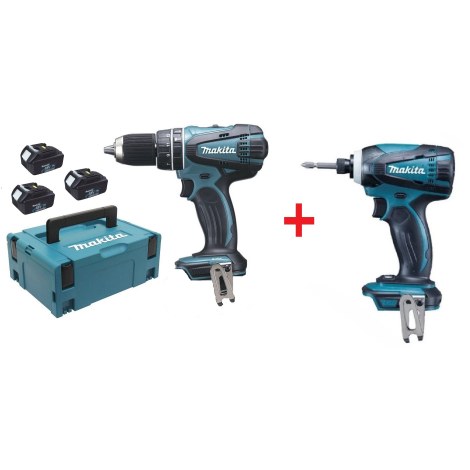 Įrankių rinkinys Makita DHP458RF3J+DTD146Z; 18 V; 3x3,0 Ah akum.