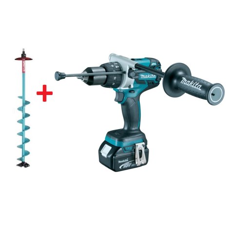 Smūginis suktuvas-gręžtuvas Makita DHP481RTJ; 18 V; 2x5,0 Ah akum. + Kaira ledo grąžtas žvejybai